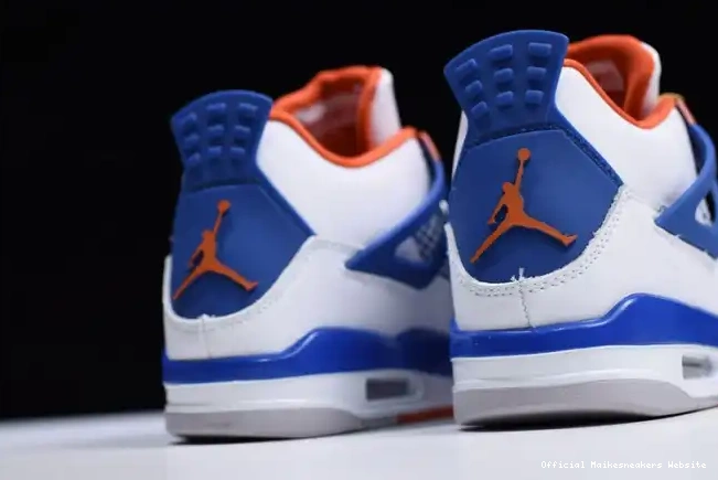 Official Maikesneakers 308497-171 White 4 Air Bright Crimson-Royal Blue Jordan 0509